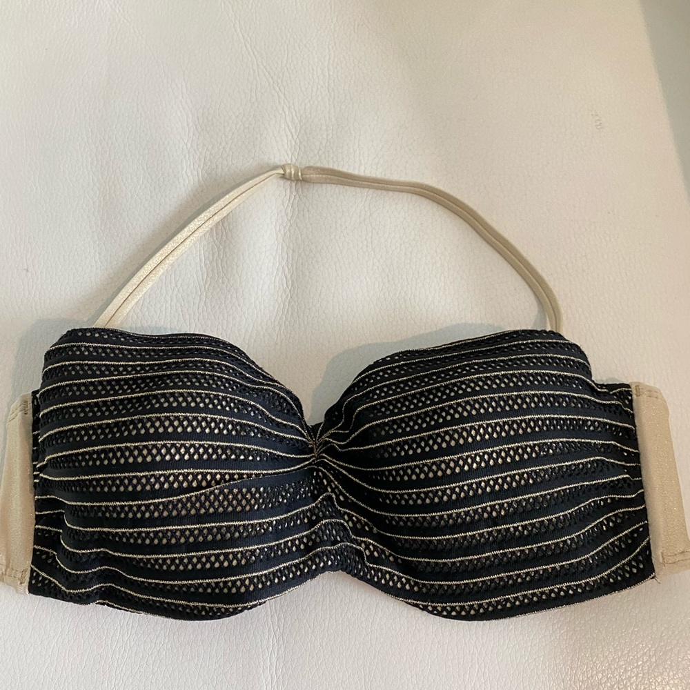 Luli Fama black and gold bandeau top